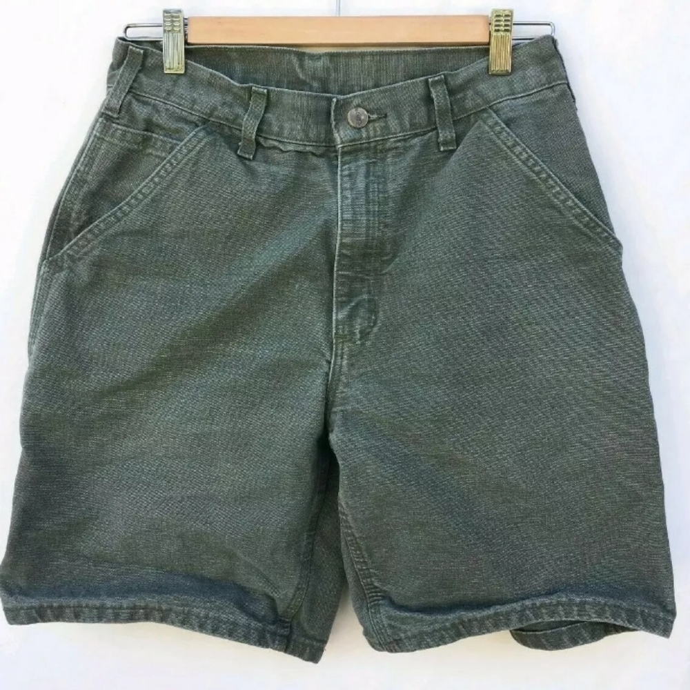Carhartt work cargo green khaki Shorts Size 30